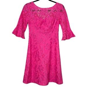 Lilly Pulitzer Allyson Dress Size 00 Pink Tropics Floral Lace NWT